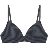 Marc O'Polo Bügelloser BH "Second Skin", Damen, Gr. 80, Cup D, grau (anthrazit stripe), Obermaterial: 64% Polyester, 27% Polyamid, 9% Elasthan, bequem, BHs Bügelloser BH, mit gepolsterten Cups