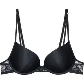 Triumph Push-up-BH "Crazy Stupid Love", Damen, Gr. 85, Cup A, schwarz, Mesh, Spitze, Satin, Obermaterial: 100% Polyamid, BHs Push-up-BH, Spitze, Stretch-Satin an den Cups, federleichte Cups, Mesh