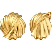 Elli Paar Ohrstecker "Ohrringe Ohrstecker Rund Riffeldesign 925 Sterling Silber" Gr. 20, gold, Ohrringe, Damen, 20, ohne Stein, Silber 925 (Sterlingsilber), Paar Ohrstecker