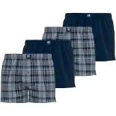 Ceceba Webboxer "Web-Boxershorts 4er Pack", Herren, Gr. 3XL, bunt (blau), Obermaterial: 97% Baumwolle CO. 3% Elasthan EL., Unterhosen Webboxer