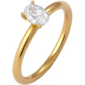 Elli Silberring "Ring Zirkonia Oval 925 Sterling Silber" Gr. 54, weiß, Fingerringe, Damen, 54, Silber 925 (Sterlingsilber), Silberring