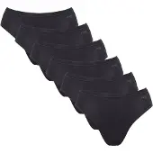 Sloggi Slip "Slip GO Daily Cotton Tai 6P 6er Pack", Damen, Gr. XS, schwarz, Obermaterial: 95% Baumwolle CO. 5% Elasthan EL., Unterhosen Slip