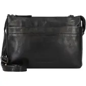 Greenburry Leder Umhängetasche Colombiana RV Shoulderbag 3 Zip Black schwarz