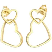 Elli Paar Ohrstecker "Ohrringe Ohrhänger Stecker Herz Liebe 925 Silber" Gr. 15, gold, Ohrringe, Damen, 15, Silber 925 (Sterlingsilber), Paar Ohrstecker