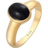 KUZZOI Silberring "Ring Herren Siegelring Onyx Oval Basic 925 Silber" Gr. 64, gold, Fingerringe, Herren, 64, Silber 925 (Sterlingsilber), Silberring