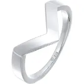 Elli Silberring PREMIUM "Ring V-Form Basic 925 Silber" Gr. 60, silber, Fingerringe, Damen, 60, Silber 925 (Sterlingsilber), Silberring
