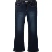Sheego Bootcut-Jeans , Damen, Gr. 25, Kurzgrößen, blau (dunkelblau denim), 98% Baumwolle, 2% Elasthan, unifarben, lang, Jeans Bootcut-Jeans