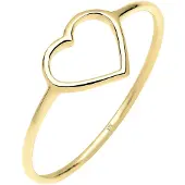 Elli Silberring PREMIUM "Ring Herz 375 Gelbgold" Gr. 56, gold, Fingerringe, Damen, 56, Gelbgold 375, Silberring