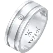 KUZZOI Silberring "Ring Herren Bandring Massiv Diamant 925 Silber" Gr. 64, silber, Fingerringe, Herren, 64, Silber 925 (Sterlingsilber), Silberring