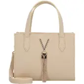 Valentino Elegante Beigefarbene Damentasche mit Recyceltem Material und Logo