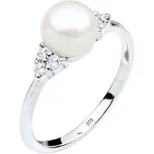 Elli Silberring PREMIUM "Ring Zirkonia Weiße Runde 925 Sterling Silber" Gr. 56, silber, Fingerringe, Damen, 56, Silber 925 (Sterlingsilber), Silberring