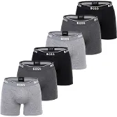 BOSS Boxershorts "Boxershort BoxerBr 6P Power 6er Pack", Herren, Gr. XL, grau, Obermaterial: 95% Baumwolle CO. 5% Elasthan EL., Unterhosen Boxershorts