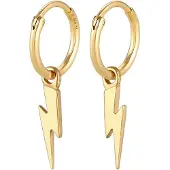 Elli Ohrringe Creolen Ohrhänger Blitz Symbol 925 Silber Rhodiniert Elli Premium Gold