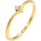 Elli DIAMONDS Ring 925 Sterling Silber Verlobungsring in Gold | Gr.: 54