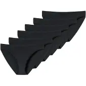 Schiesser Slip UNCOVER BY "Slip 6er Pack", Damen, Gr. XXL, schwarz, Obermaterial: 95% Baumwolle CO. 5% Elasthan EL., Unterhosen Slip