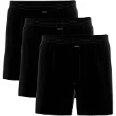 Ammann Herren Boxershorts 3er Pack - Jersey Boxershorts Basic Cotton, lockerer Schnitt, Baumwolle Schwarz / M