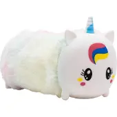 Idena - Schlamperetui Fluffy Einhorn mit Reißverschluss, ca. 22 x 8 x 8 cm großes Federmäppchen in Weiß