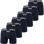 BOSS Boxershorts "Boxershort BoxerBr 6P Power 6er Pack", Herren, Gr. XXL, blau (dunkelblau), Obermaterial: 95% Baumwolle CO. 5% Elasthan EL., Unterhosen Boxershorts