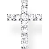 Thomas Sabo Single-Ohrstecker "Kreuz", bunt (silberfarben, weiß, kristallweiß), Ohrringe, Damen, Silber 925 (recycelt), Single-Ohrstecker, mit Zirkonia (synth.)
