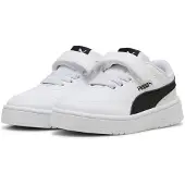 Puma Sneaker "COURT LALLY AC INF", Mädchen, Gr. 26, schwarz-weiß (weiß, schwarz), Synthetik, Schuhe Sneaker, für sportliche und lässige Anlässe, mit SOFTFOAM+ Dämpfung