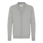 !Solid Strickjacke SOLID "Strickjacke SDAkalma", Herren, Gr. M, grau (gray melange), Obermaterial: 70% Baumwolle CO recyc.. 30% Polyester Pol. recyc.., Strickjacken Strickjacke