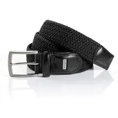 MONTI Flechtgürtel "HAMBURG", Herren, Gr. 100, schwarz (schwarz uni), Materialmix, Flechtoptik, Gürtel Flechtgürtel, 3,5 cm breit, Elastischer Flechtgürtel, Casual-Business-Sportiv