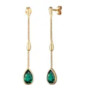 Elli Paar Ohrstecker "Ohrringe Tropfen Quarz Grün 925 Sterling Silber" Gr. 51, gold, Ohrringe, Damen, 51,mit Stein, Silber 925 (Sterlingsilber), Paar Ohrstecker
