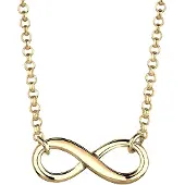 Elli Choker "Halskette Choker Infinity Symbol Unendlichkeit 925 Silber" Gr. 38, gold, Halsketten, Damen, ohne Stein, Silber 925 (Sterlingsilber), Choker