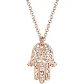 Elli Halskette Hamsa Hand Der Fatima Kristalle 925 Silber Elli Rosegold