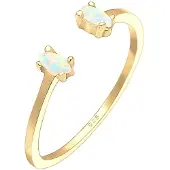 Elli Silberring "Ring mit Opal Oval Offen Verstellbar 925 Silber", gold, Fingerringe, Damen, Silber 925 (Sterlingsilber), Silberring