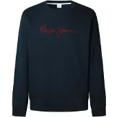Pepe Jeans für Herren. PM5800011 Sweatshirt Macbeth Einfarbig navy (S), Lässig, Baumwolle, Marine