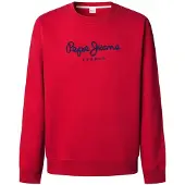 Pepe Jeans für Herren. PM5800011 Sweatshirt Macbeth Einfarbig rot (XL), Lässig, Baumwolle