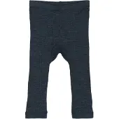 Mikk-Line Leggings Kind Merinowolle, Melange Blue Nights, 110