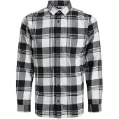 Jack & Jones Langarmhemd "JJJAMES BUFFALO SHIRT LS", Herren, Gr. S, N-Gr, cloud dancer, Web, Obermaterial: 60% Baumwolle, 40% Polyester, kariert, regular fit normal, Hemden Langarmhemd