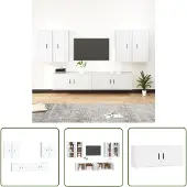 The Living Store 6-tlg. TV-Schrank-Set Weiß Holzwerkstoff