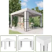 The Living Store Pavillon mit Doppeldach 3 x 3 m Weiß