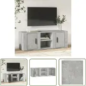 The Living Store TV-Schrank Betongrau 100x31,5x35 cm Holzwerkstoff