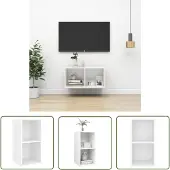 The Living Store TV-Wandschrank Weiß 37x37x72 cm Holzwerkstoff