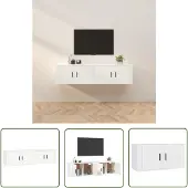 The Living Store TV-Wandschränke 2 Stk. Weiß 80x34,5x40 cm