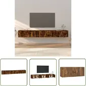 The Living Store TV-Wandschränke 3 Stk. Räuchereiche 100x34,5x40 cm