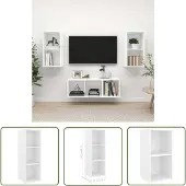 The Living Store 3-tlg. TV-Schrank-Set Weiß Holzwerkstoff