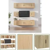 The Living Store 8-tlg. TV-Schrank-Set Sonoma-Eiche Holzwerkstoff