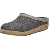 Haflinger Damen Herren Hausschuh Pantoffel Wolle Grizzly Torben 713001 , Größe:37 EU, Farbe:Grau