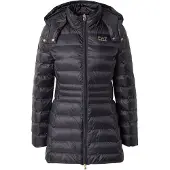Emporio Armani für Damen. 7W000685_AF12475 Schwarzer gesteppter Nylon-Kapuzenmantel mit wattierter Kapuze (S), Lässig, Polyamid