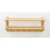 Zeller Garderobenleiste PRESENT, beige (natur), B:60cm H:24cm, Aluminium, Bambus, Garderobenhalter, Garderobenleiste, mit Klapphaken