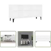 The Living Store TV-Schrank mit Metallbeinen Weiß 103,5x30x50 cm