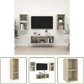 The Living Store 3-tlg. TV-Schrank-Set Sonoma-Eiche Holzwerkstoff