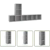 The Living Store 3-tlg. TV-Schrank-Set Betongrau Holzwerkstoff