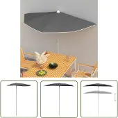 The Living Store Halb-Sonnenschirm mit Mast 180x90 cm Anthrazit