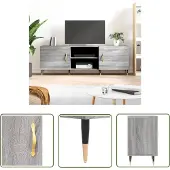 The Living Store TV-Schrank Grau Sonoma 150x30x50 cm Holzwerkstoff